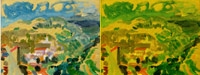 Paysages Pyrenées: Oil paint on gilded wood. 2009